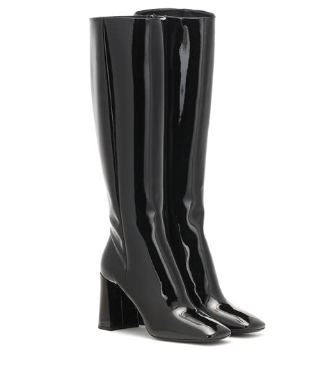 prada patent knee high boots